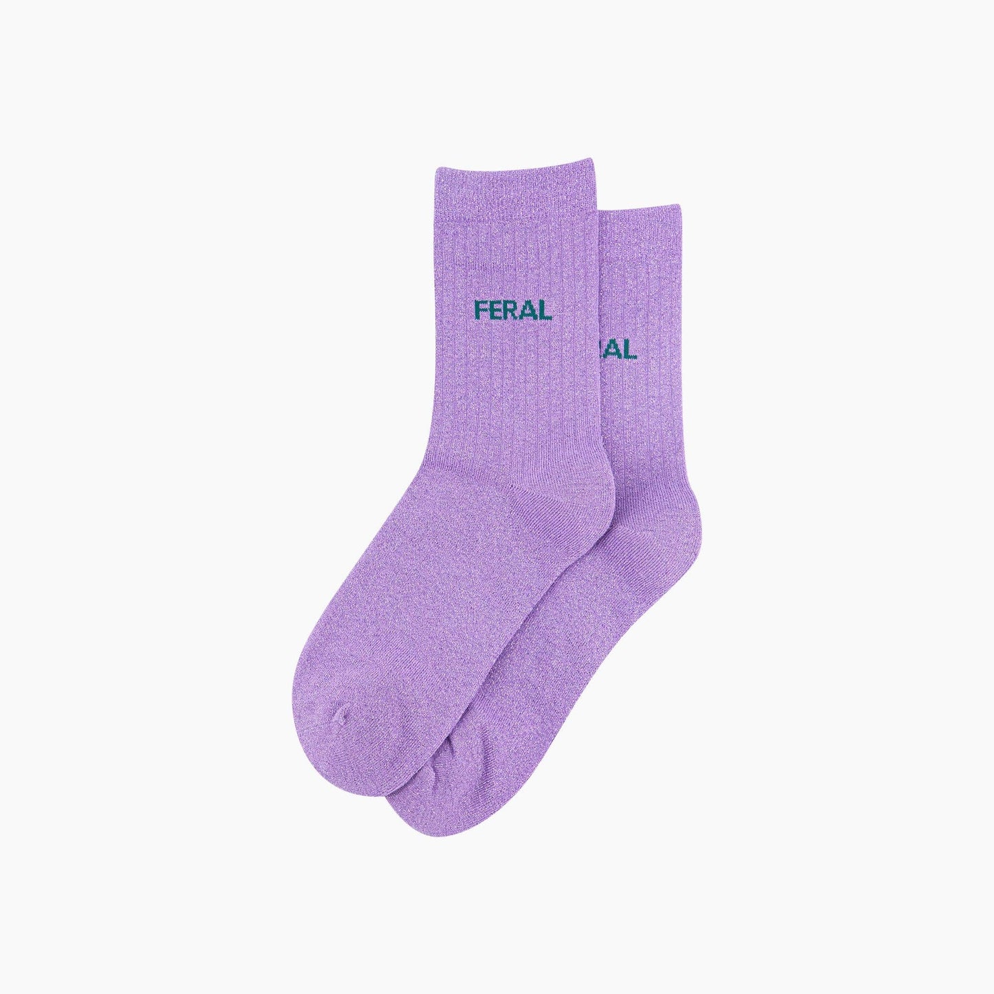 Feral Combed Cotton Glitter Socks in Lilac: UK 3-7 | EU 36-40 | US 5-9