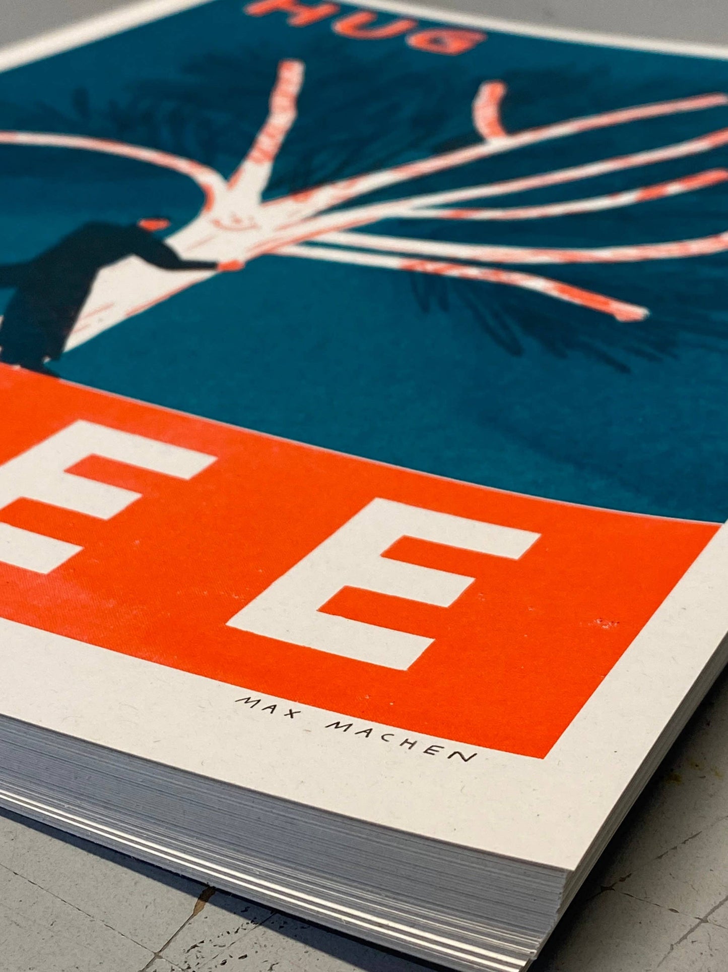 Hug a Tree riso print (A3)