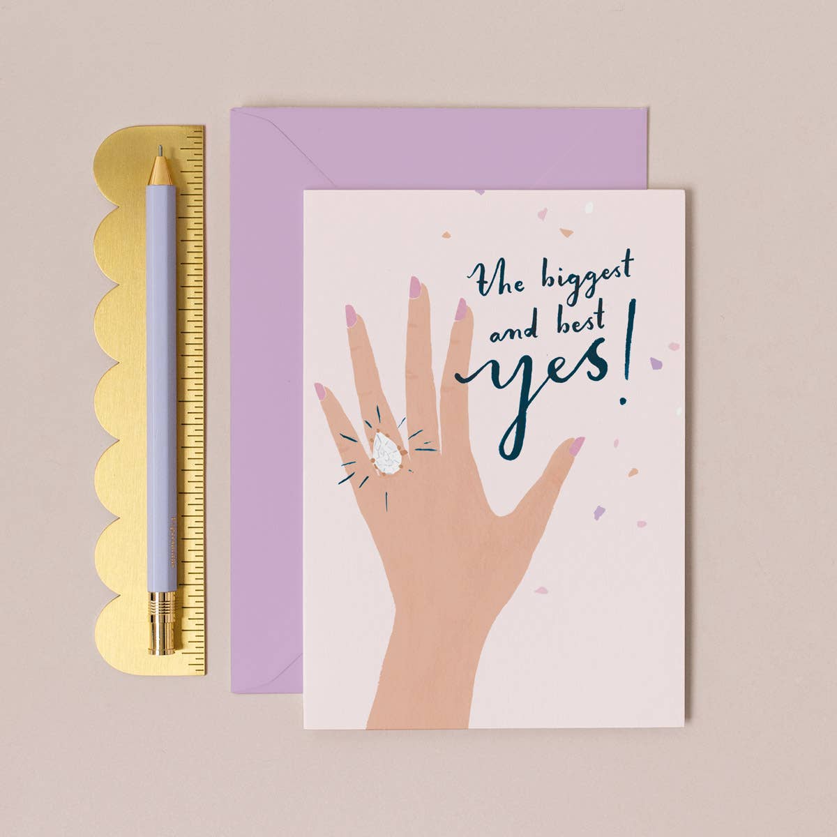 Hand Engagement Cards | Congratulations Cards | Diamond Ring
