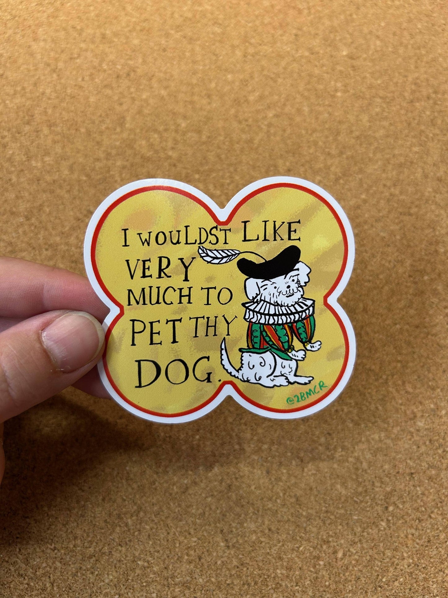 I Would Like to Pet Your Dog Vinyl Sticker 8cm x 8cm