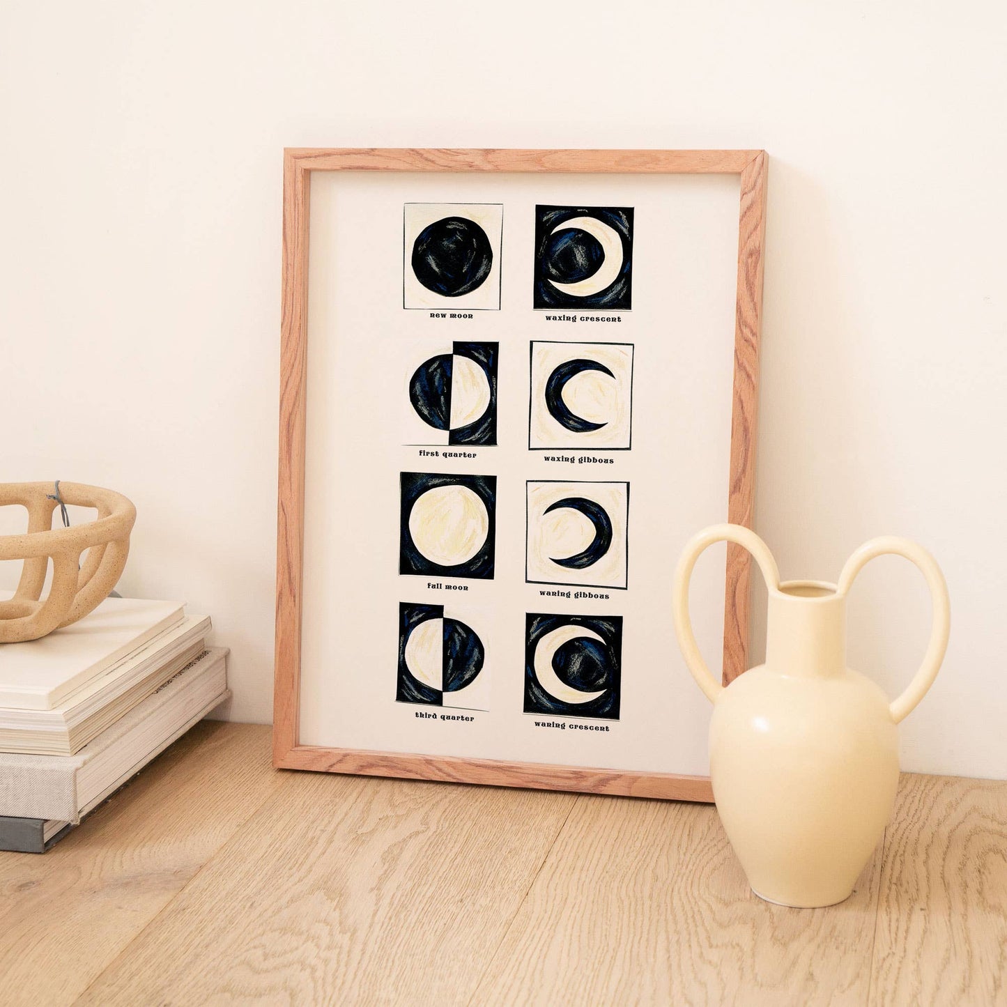 Moon Phases Art Print A4