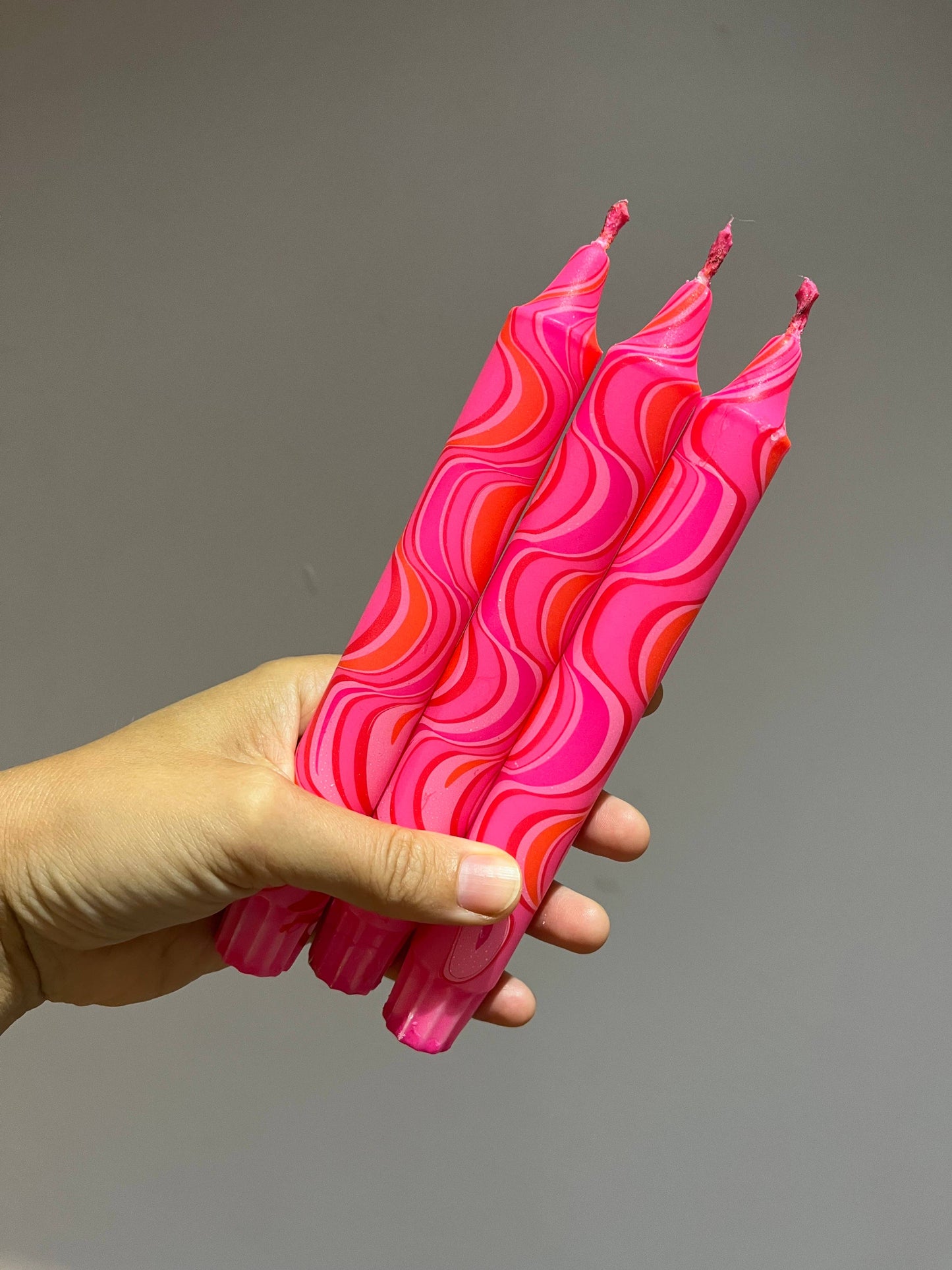 Magenta Pink Marble candle