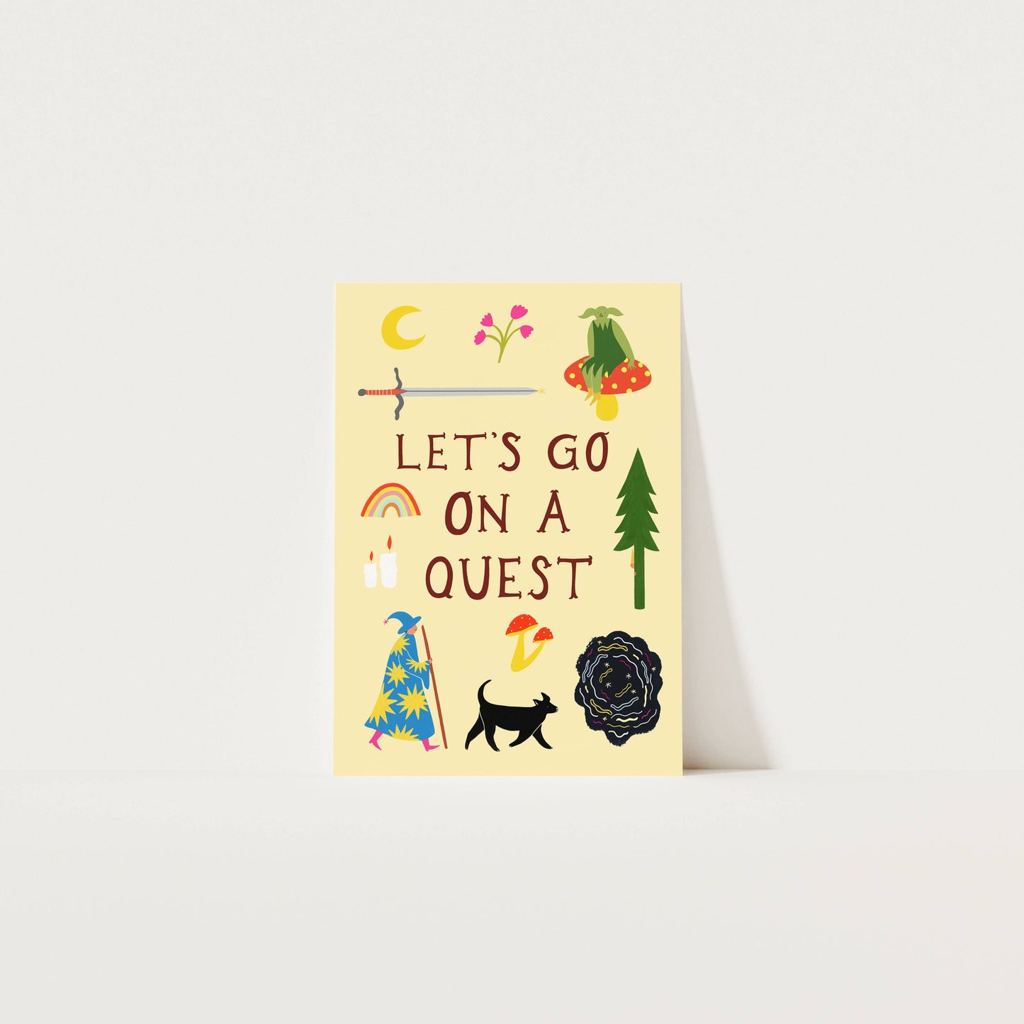 Let's Go On A Quest Art Print | Fantasy Inspired Storybook : A4