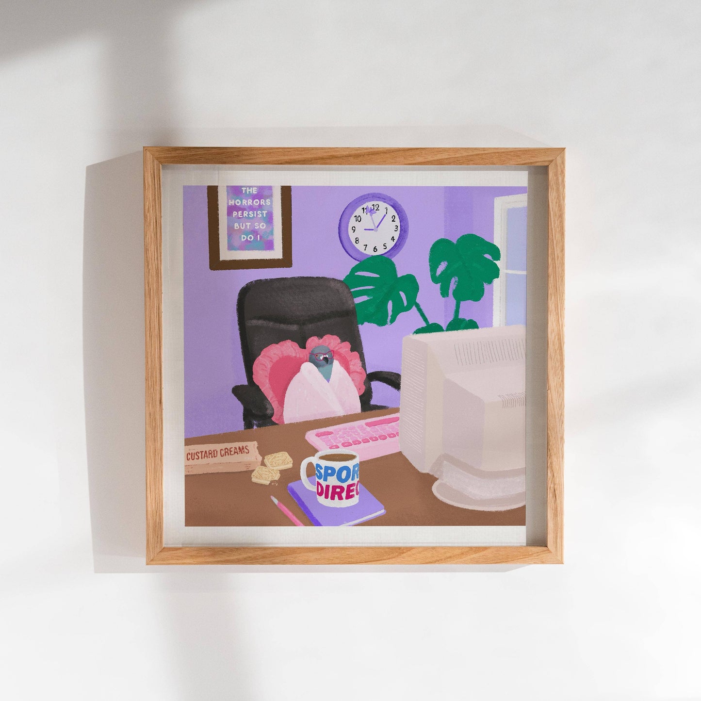 Pigeon Art Prints | 200mm x 200mm Wall Art: Pigeon Getting A Tattoo