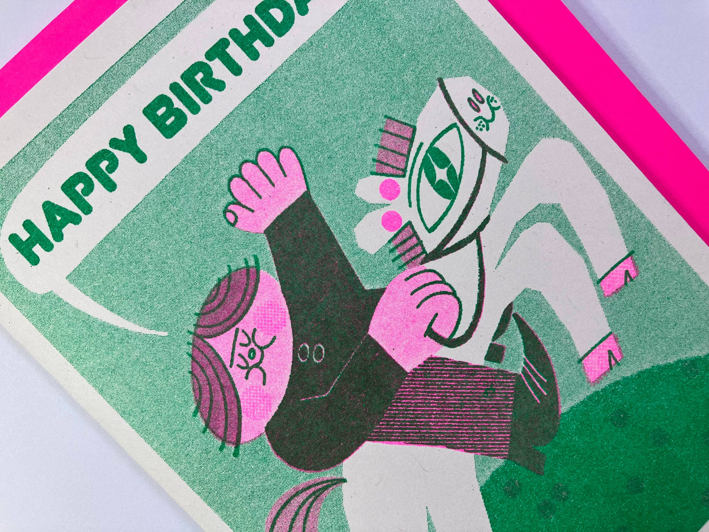 Horsey Birthday - A6 Riso Greetings Card