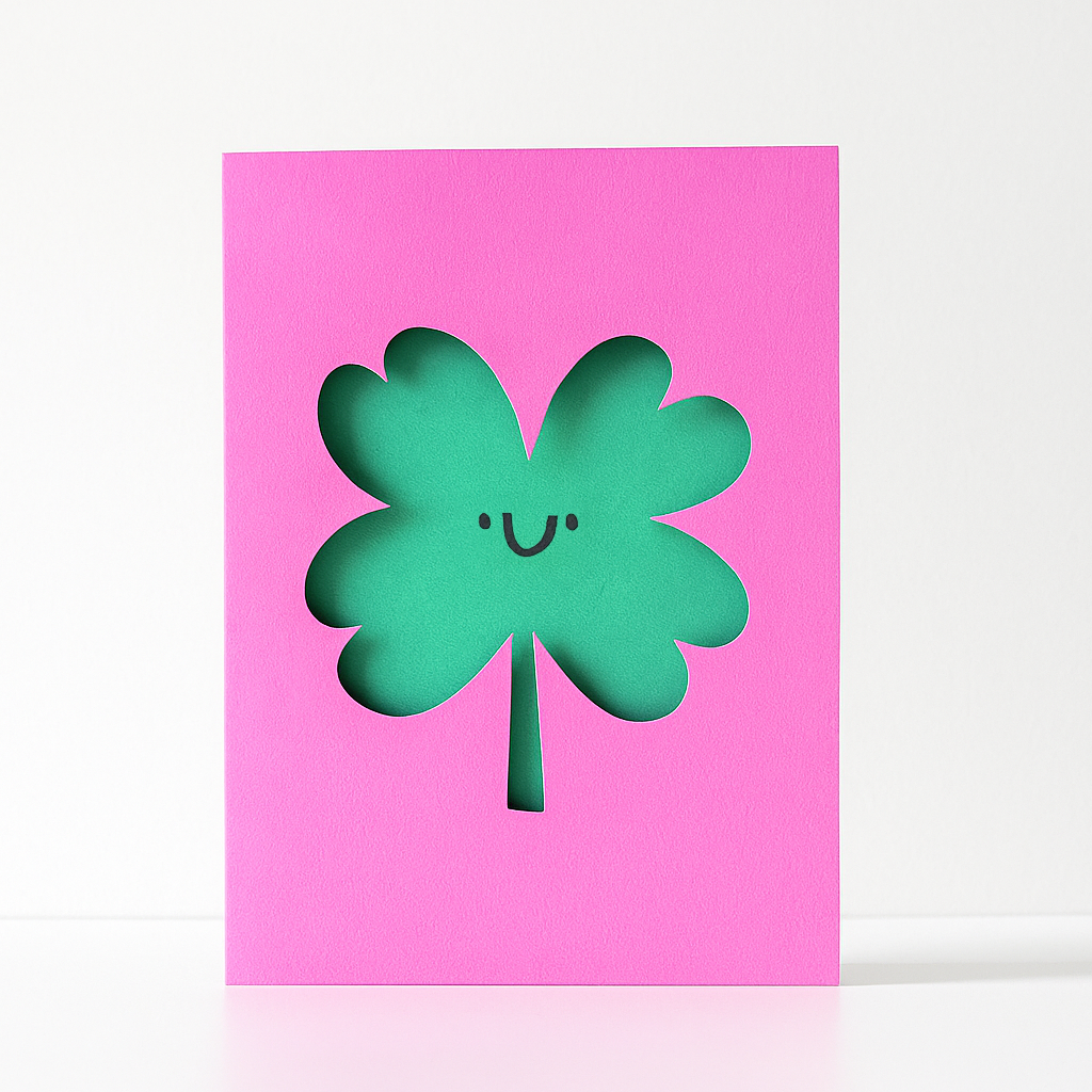 Clover - Good Luck Card - Die Cut