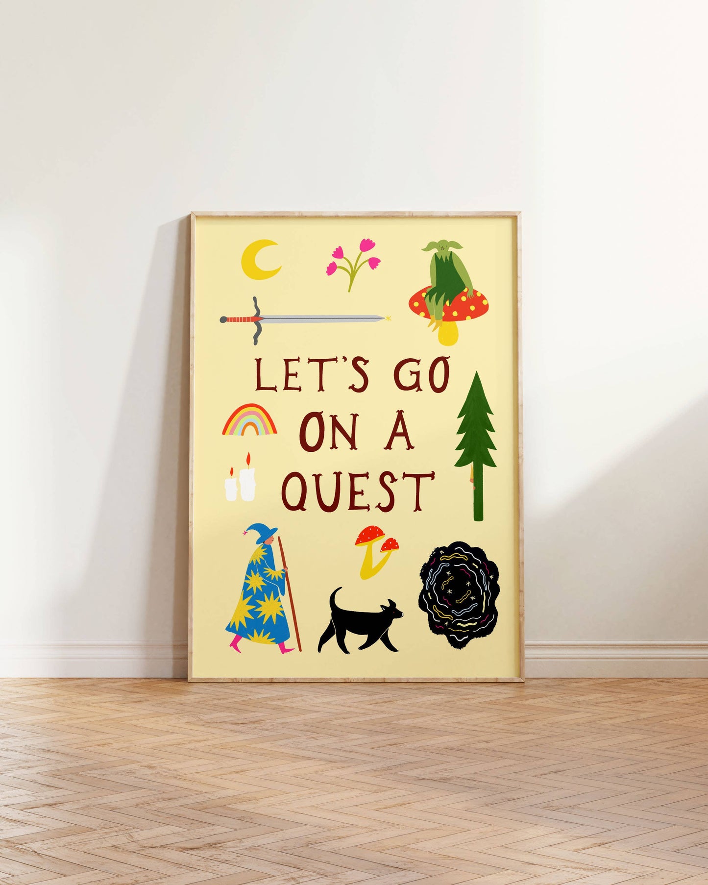 Let's Go On A Quest Art Print | Fantasy Inspired Storybook : A4