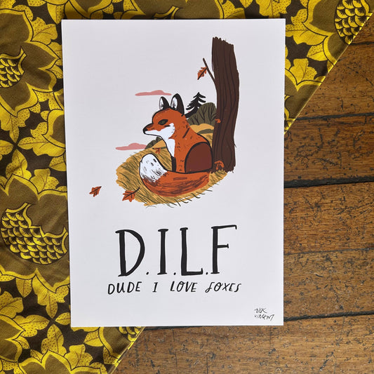 Dude I love foxes print 