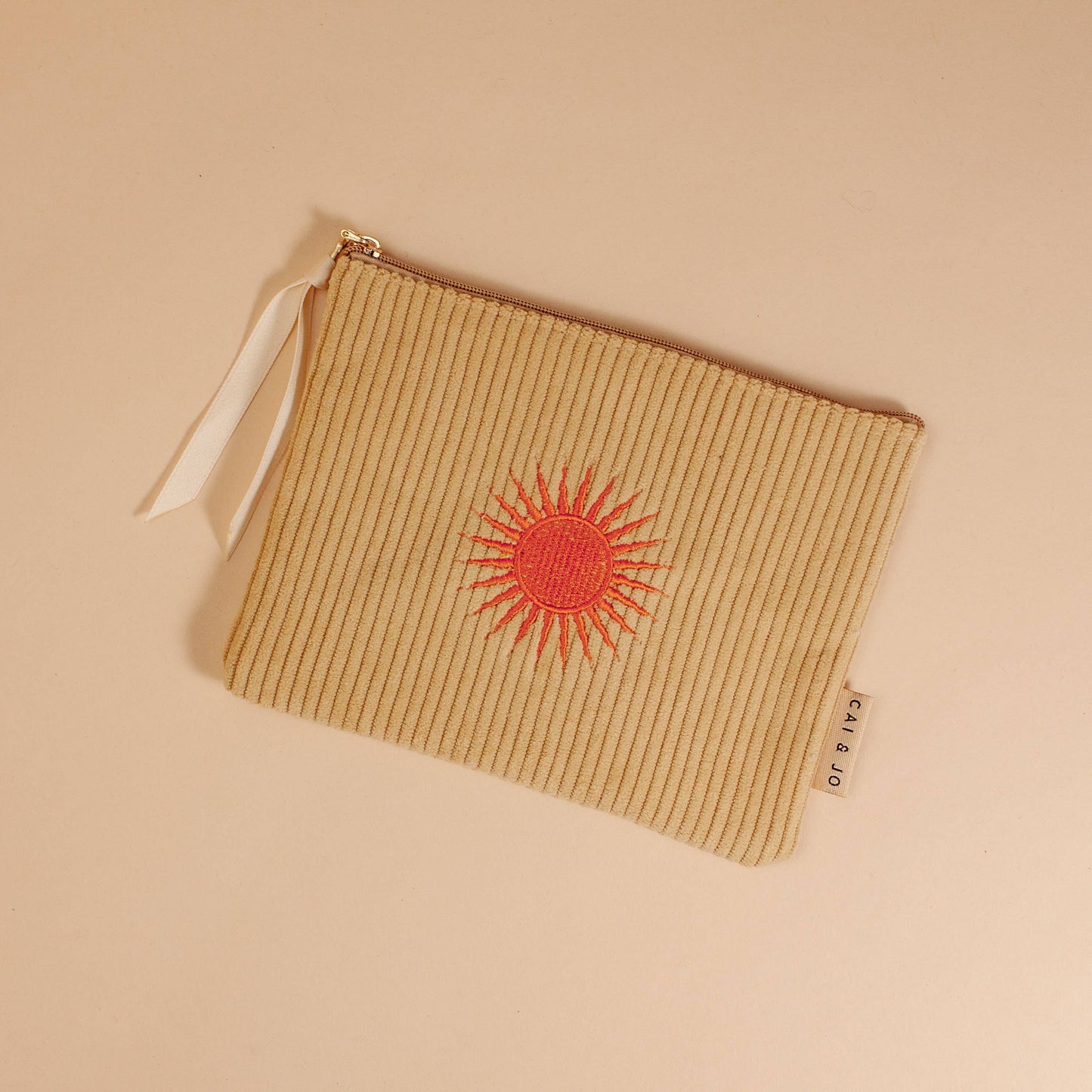 Corduroy Pouch in Pale Ochre Sun