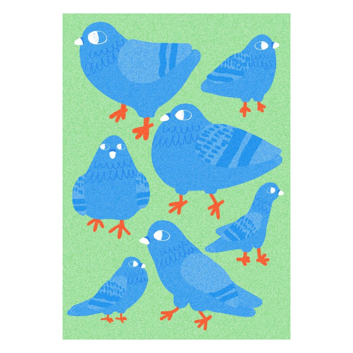 A4 City Pigeons Art Print - Portrait
