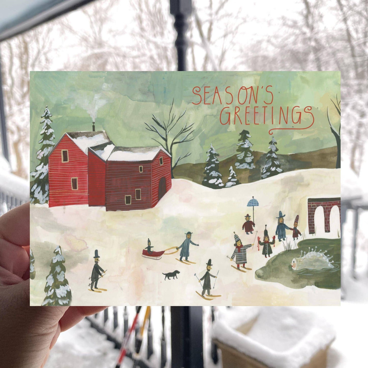 Season's Greetings Holiday Card: Sleeved Single A2 Card