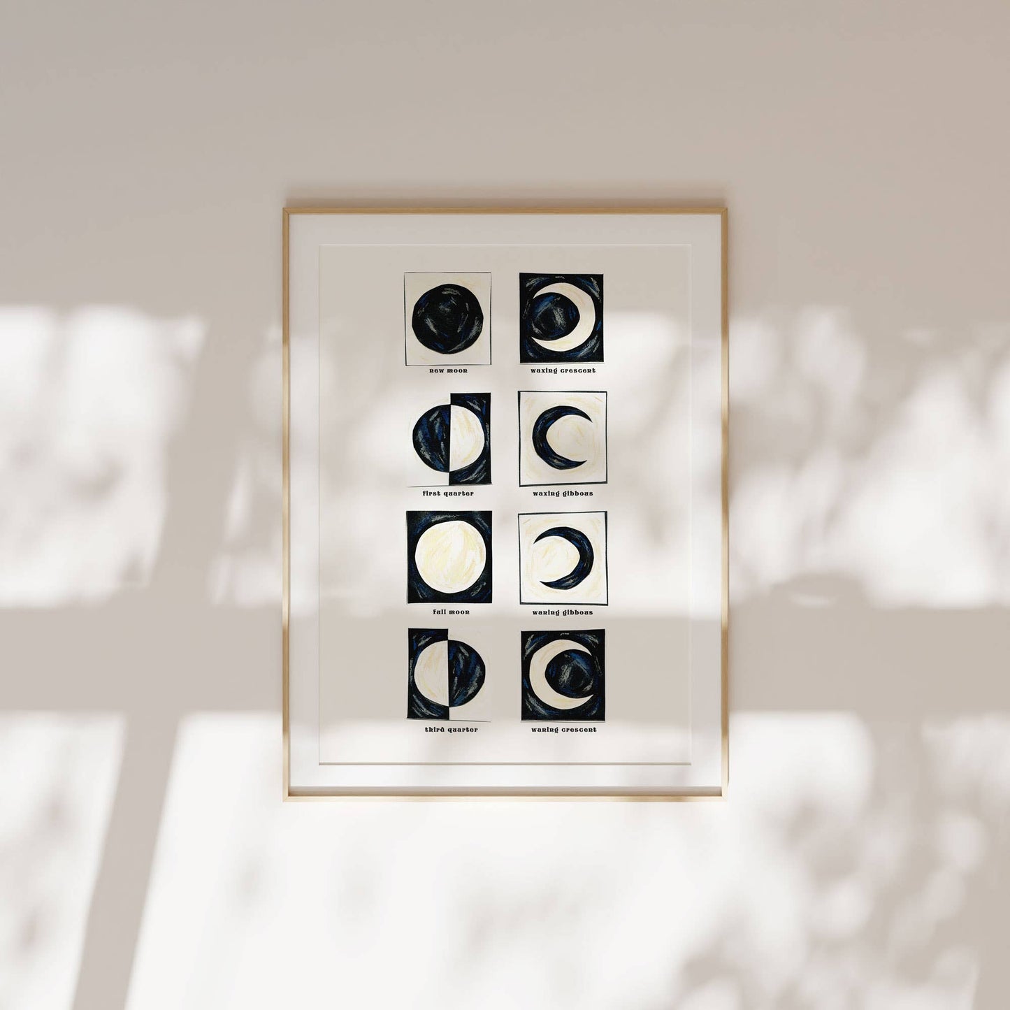 Moon Phases Art Print A4