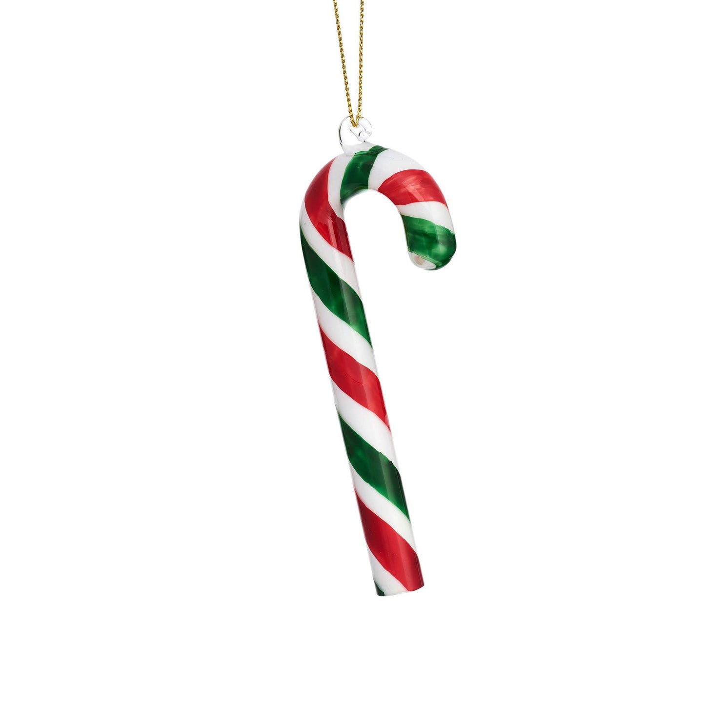 Green and Red Candy Cane Shaped Bauble
