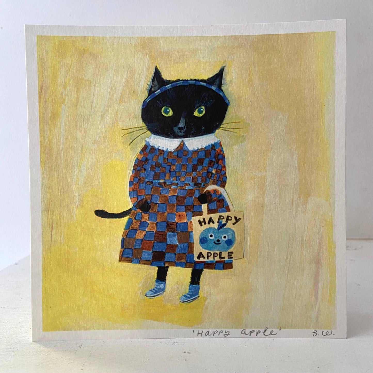 Small square art print -Happy Apple