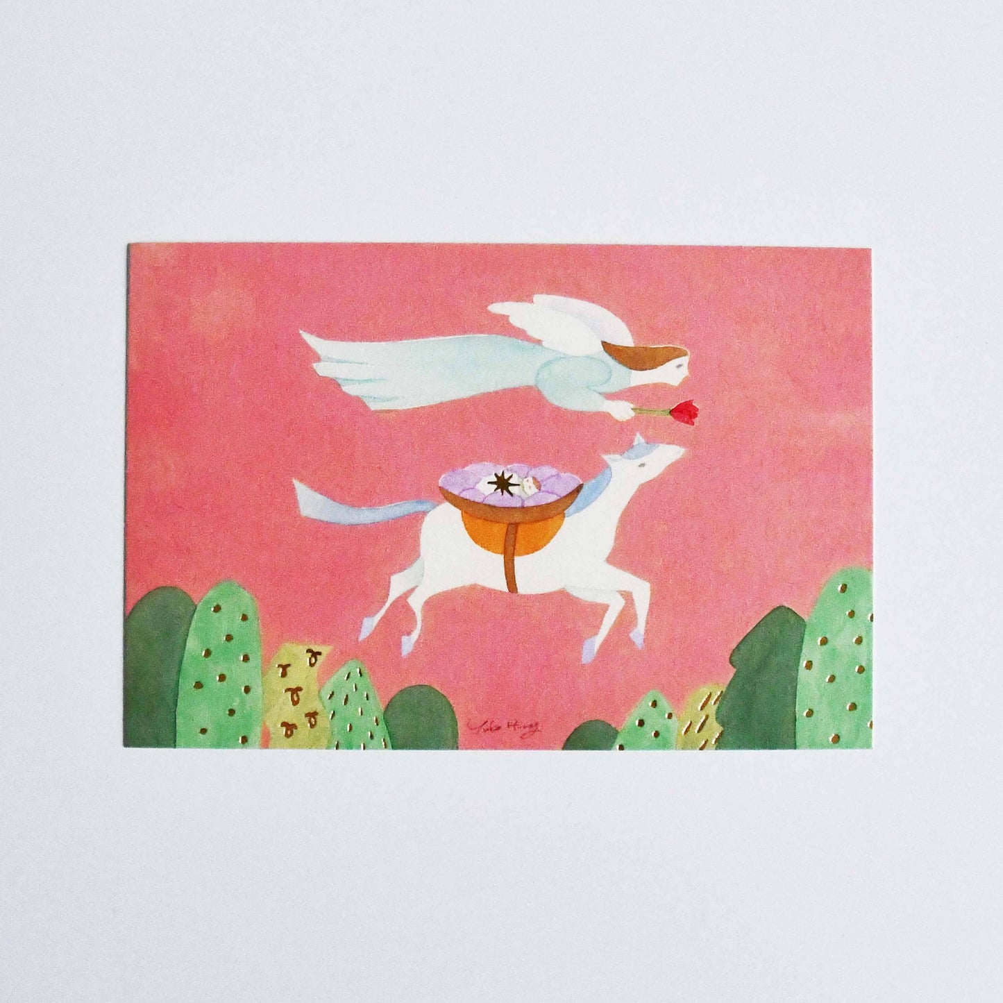 Yuka Hiragi Japanese illustrator Emboss Postcard - The day of birth