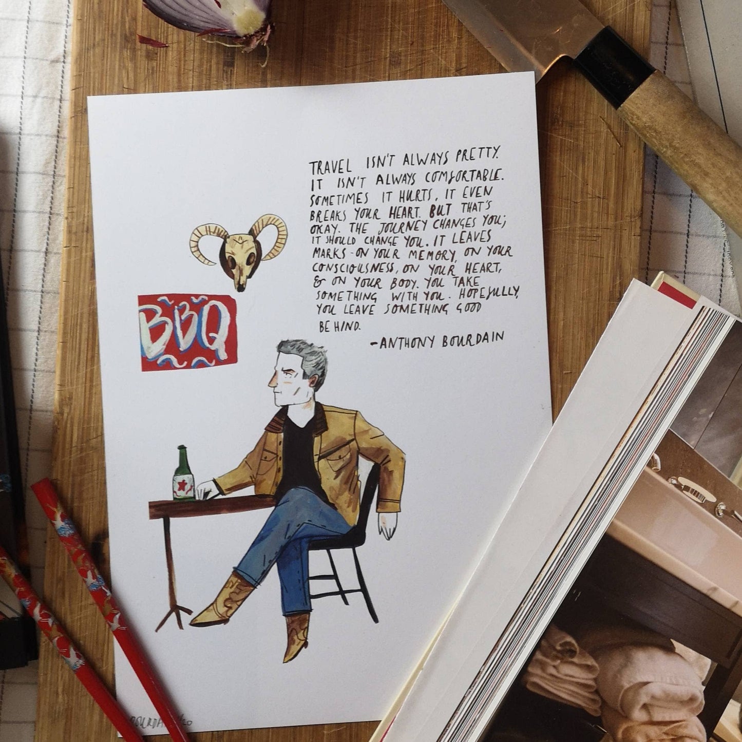 Anthony Bourdain A4 Print