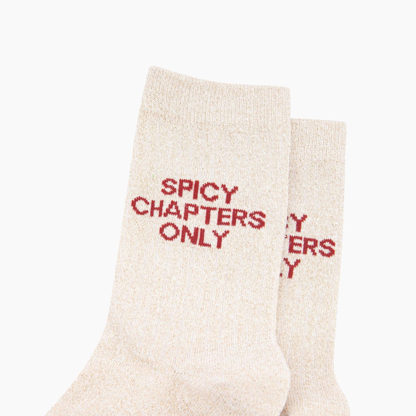 Spicy Chapters Combed Cotton Glitter Socks in Cream: UK 3-7