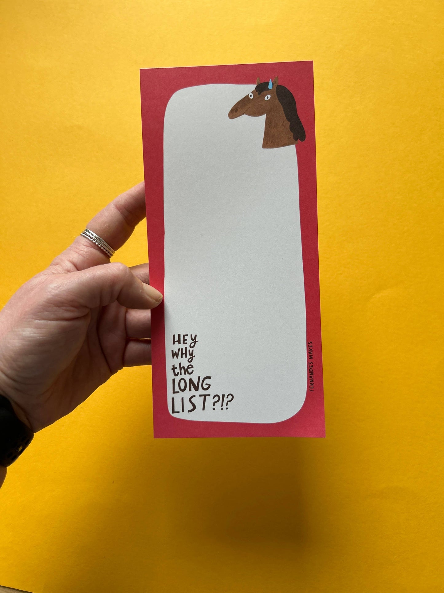 Why The Long List / Horse - DL size / Notepad / Pad