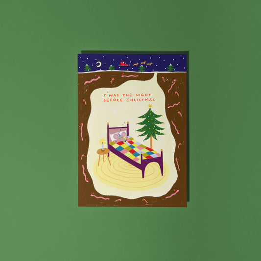T'was The Night Before Christmas Card | Folky Holiday Card