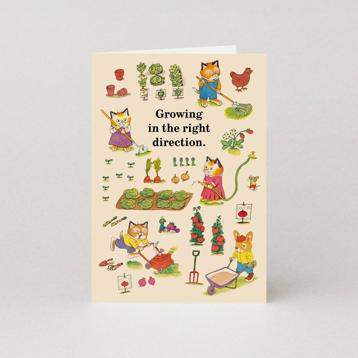 Growing In The Right Direction - Greetings Card by Richard Scarry