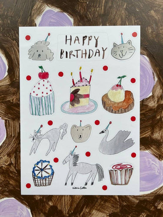 Happy birthday animal pals sticker sheet