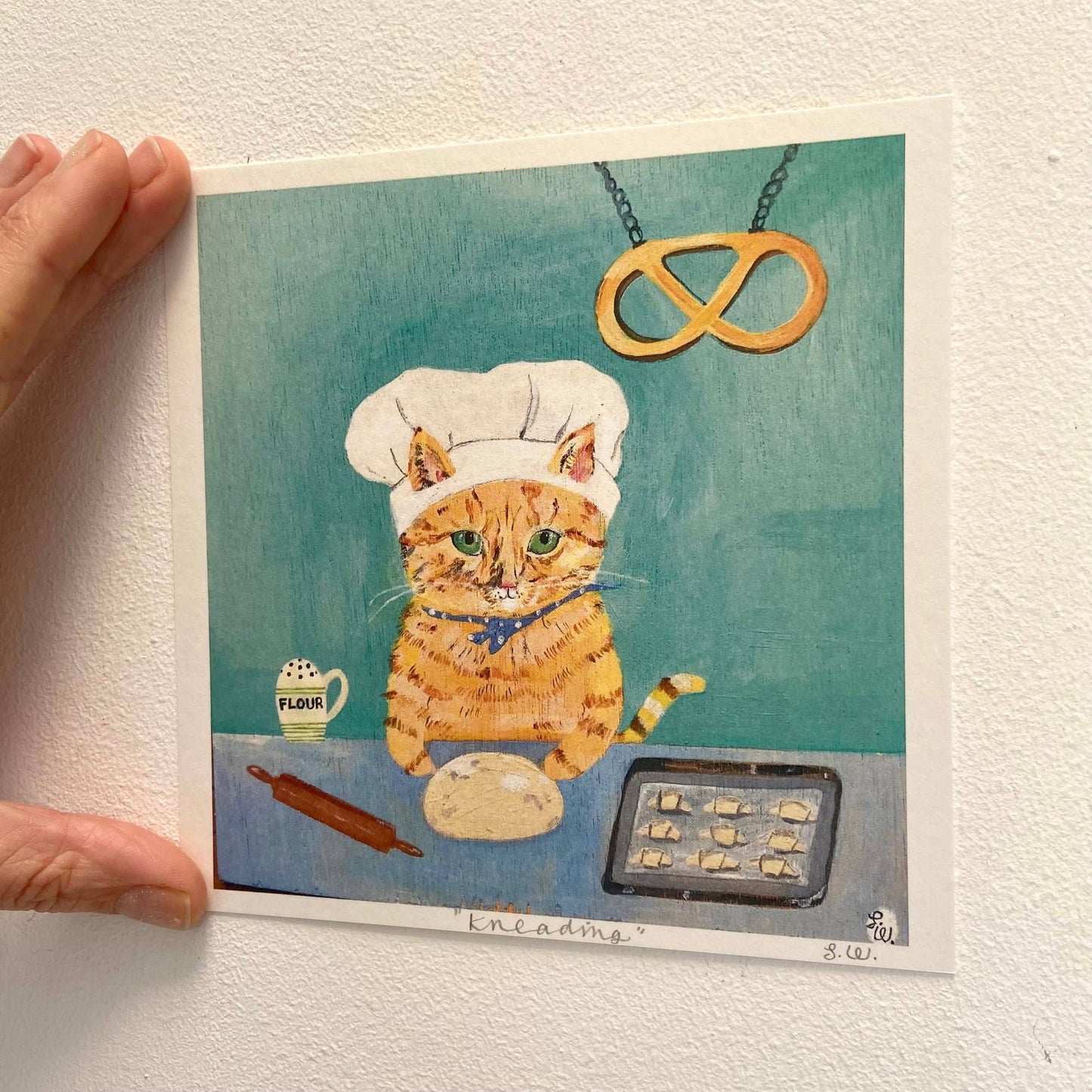 Small square art print -kneading