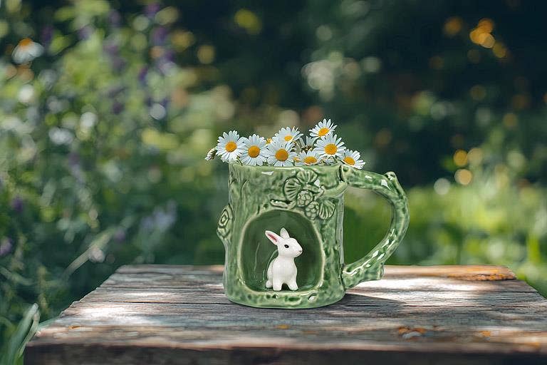 Tree Look Mug with Bunny Rabbit (12oz)