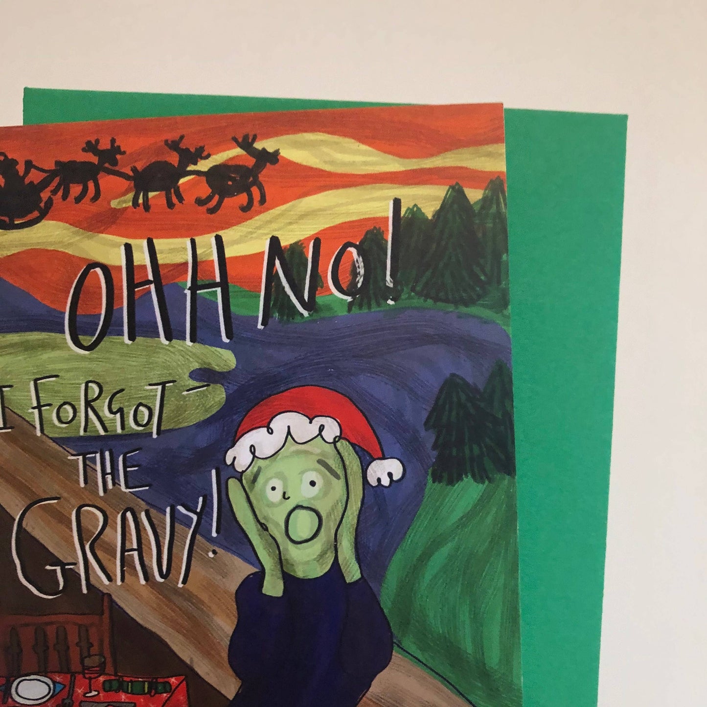 Funny Christmas Card Art History The Scream A6