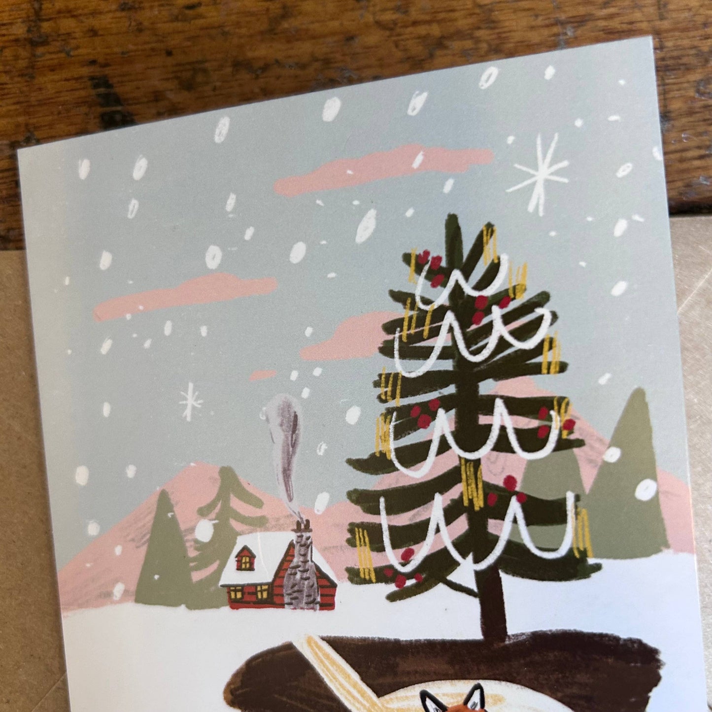 Merry Christmas foxes card
