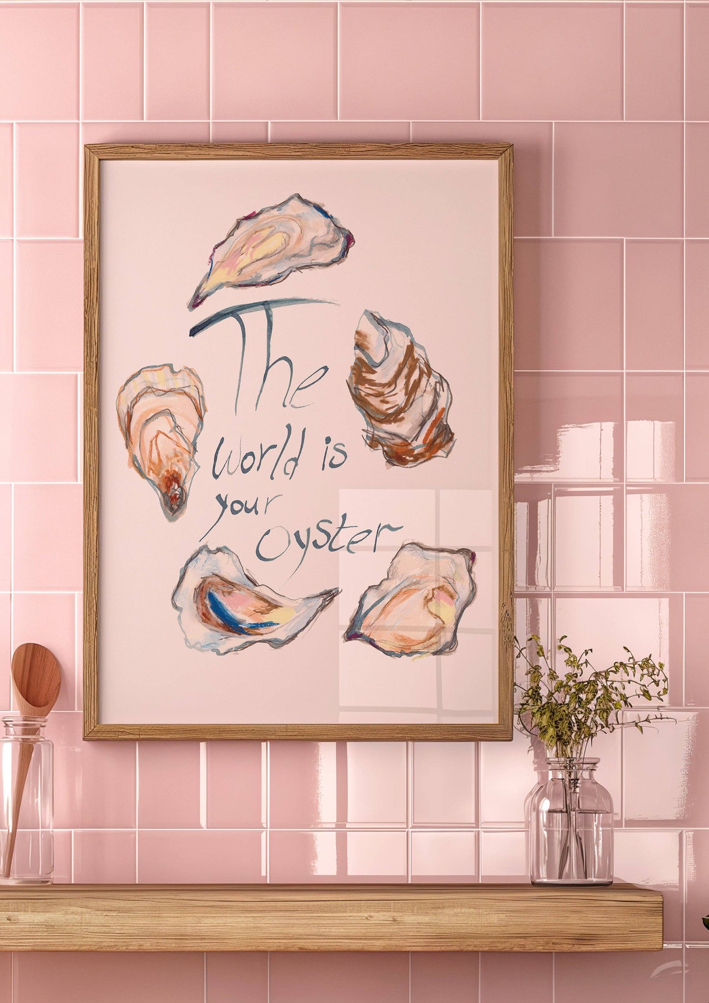 The World Is Your Oyster Illustrated Art Print: A4