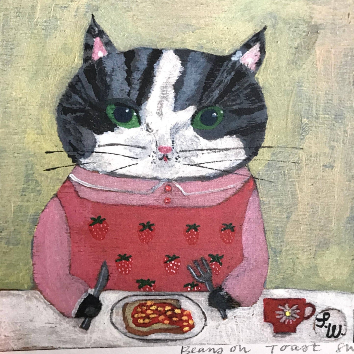 Small square art print-beans on toast