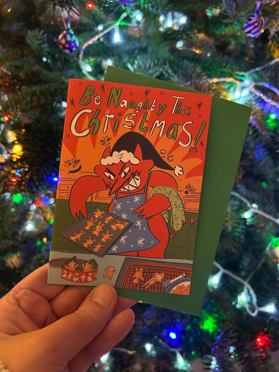 Be Naughty this Christmas Baker Devil A6 Christmas Card