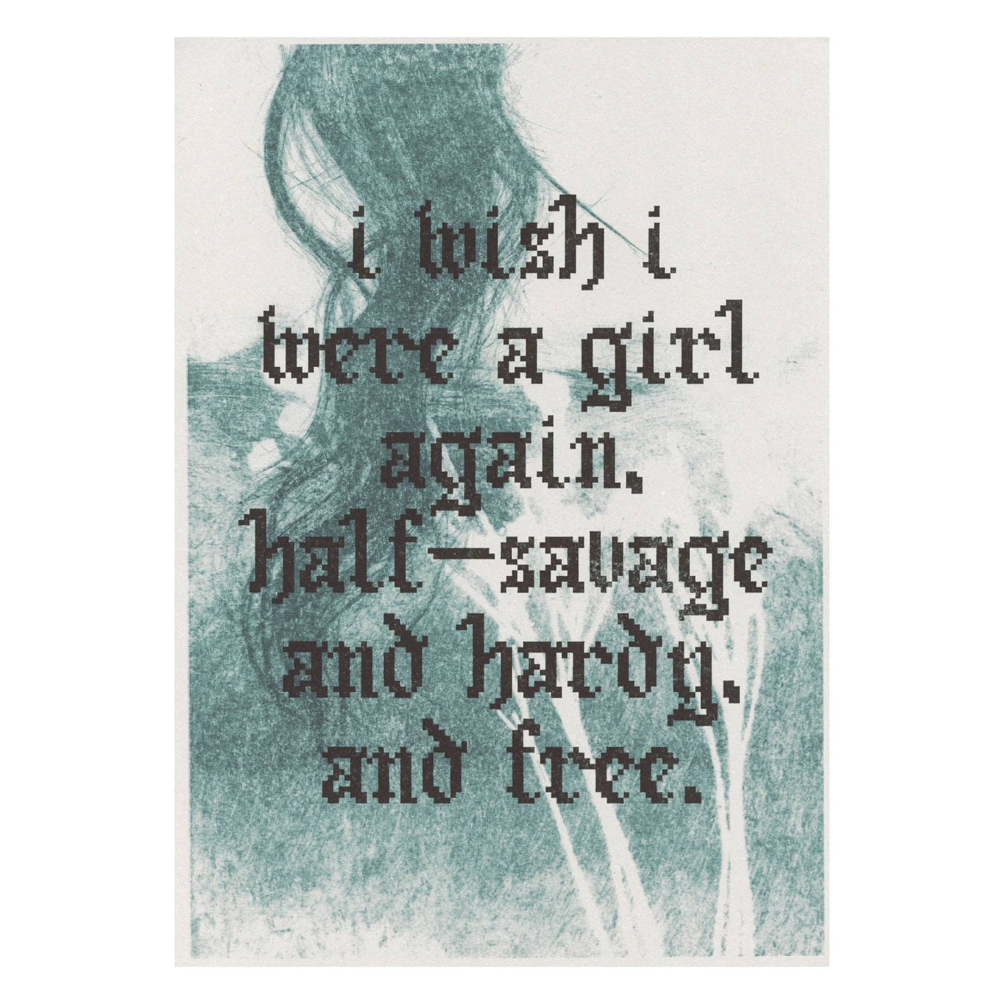 Wuthering Heights Quote A4 Risograph Print