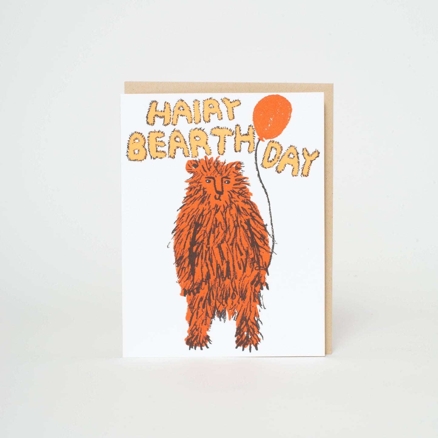 Birthday Bear Punny Letterpress Greeting Card