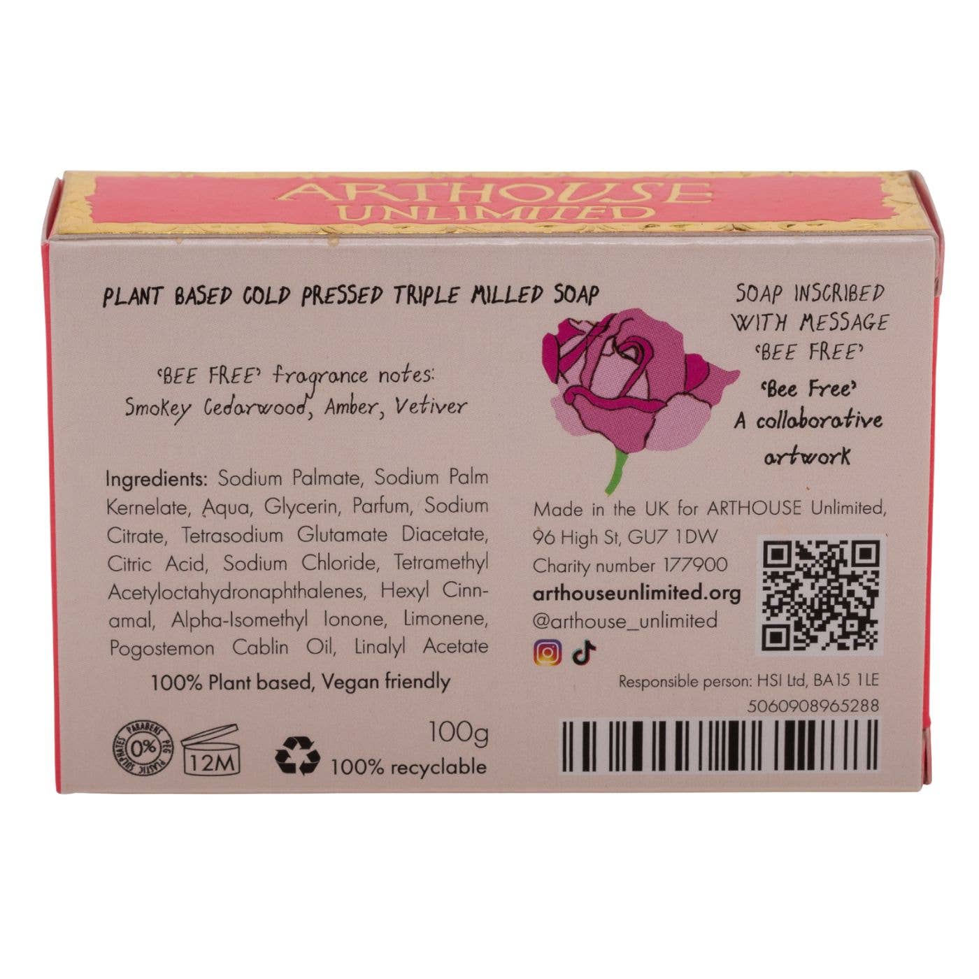 Bee Free, Triple Milled Plant Based Soap