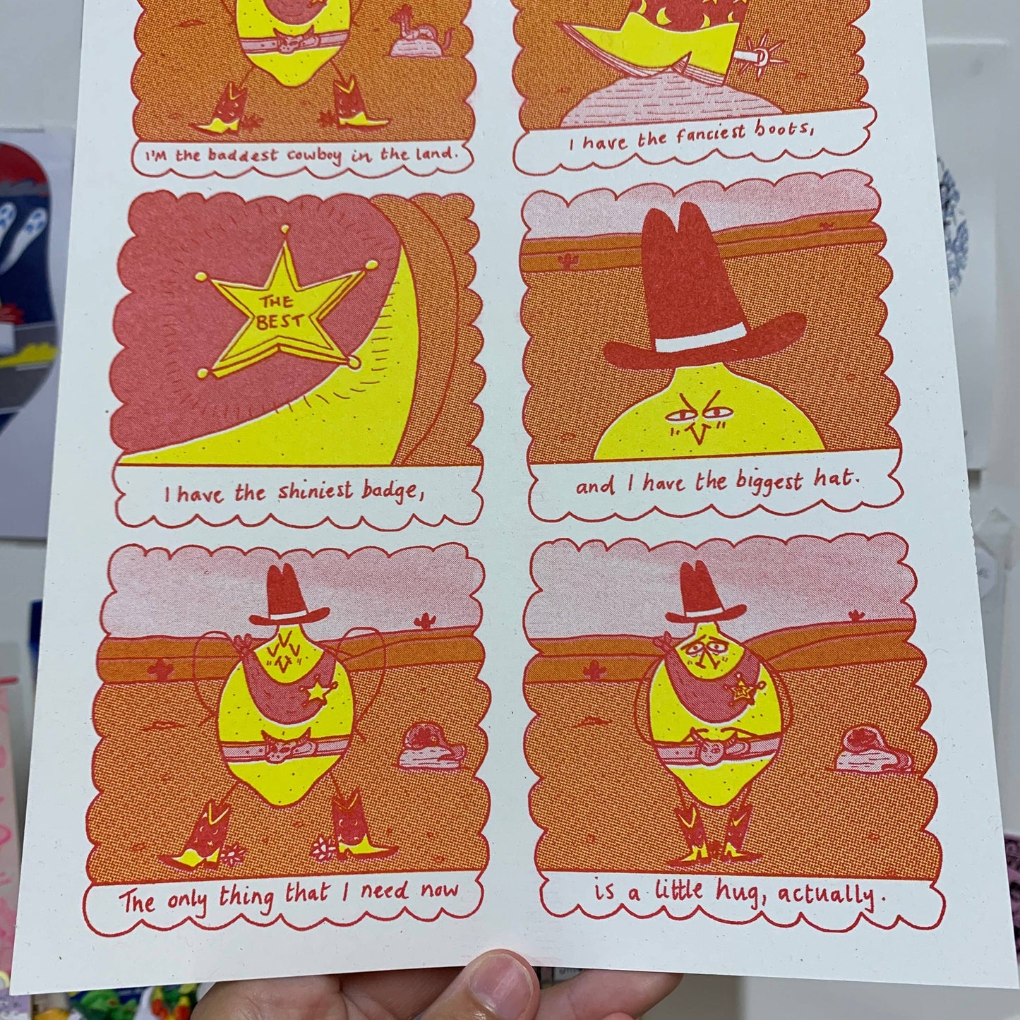 Baddest Cowboy Bitter Lemon Comic A4 Risograph Print