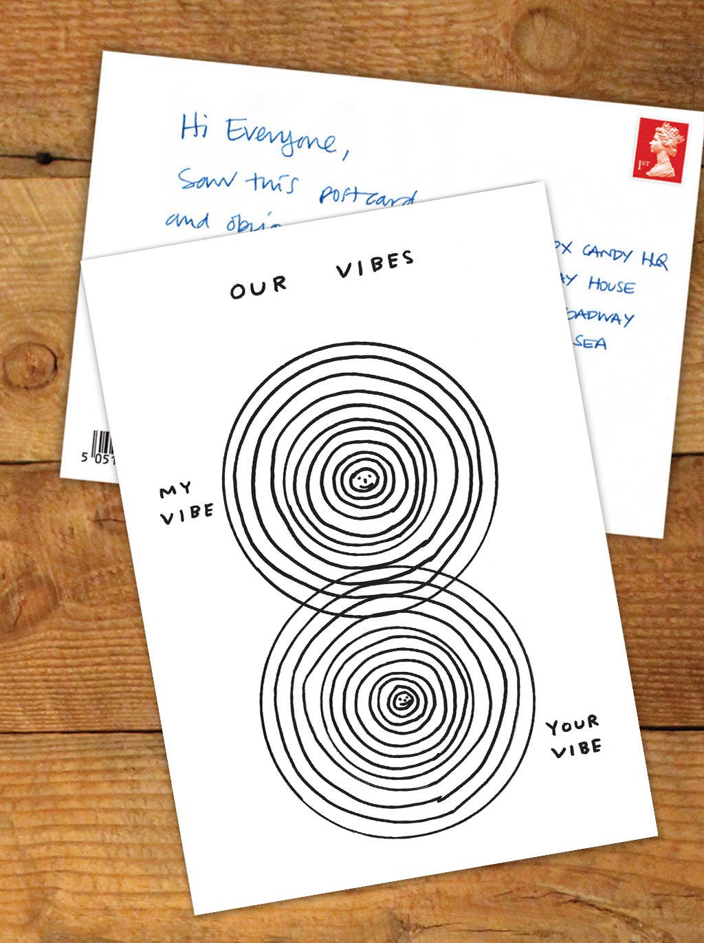Our Vibes David Shrigley Postcard