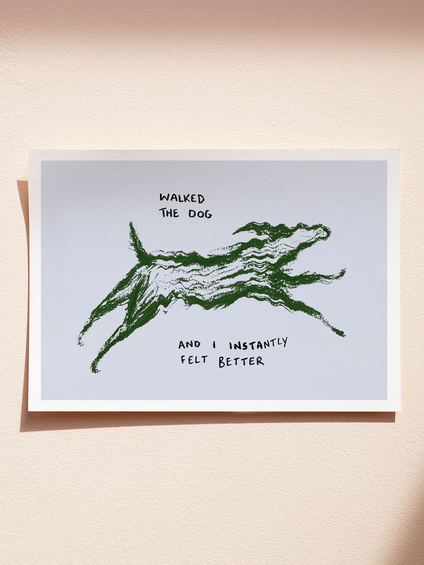 Walked The Dog Print: A3