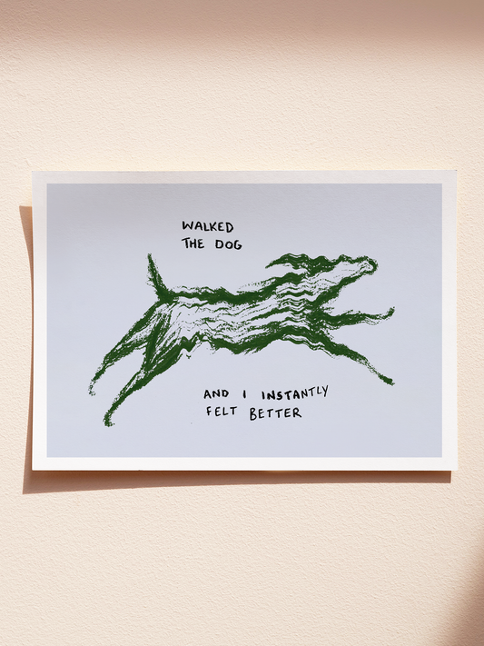 Walked The Dog Print: A3