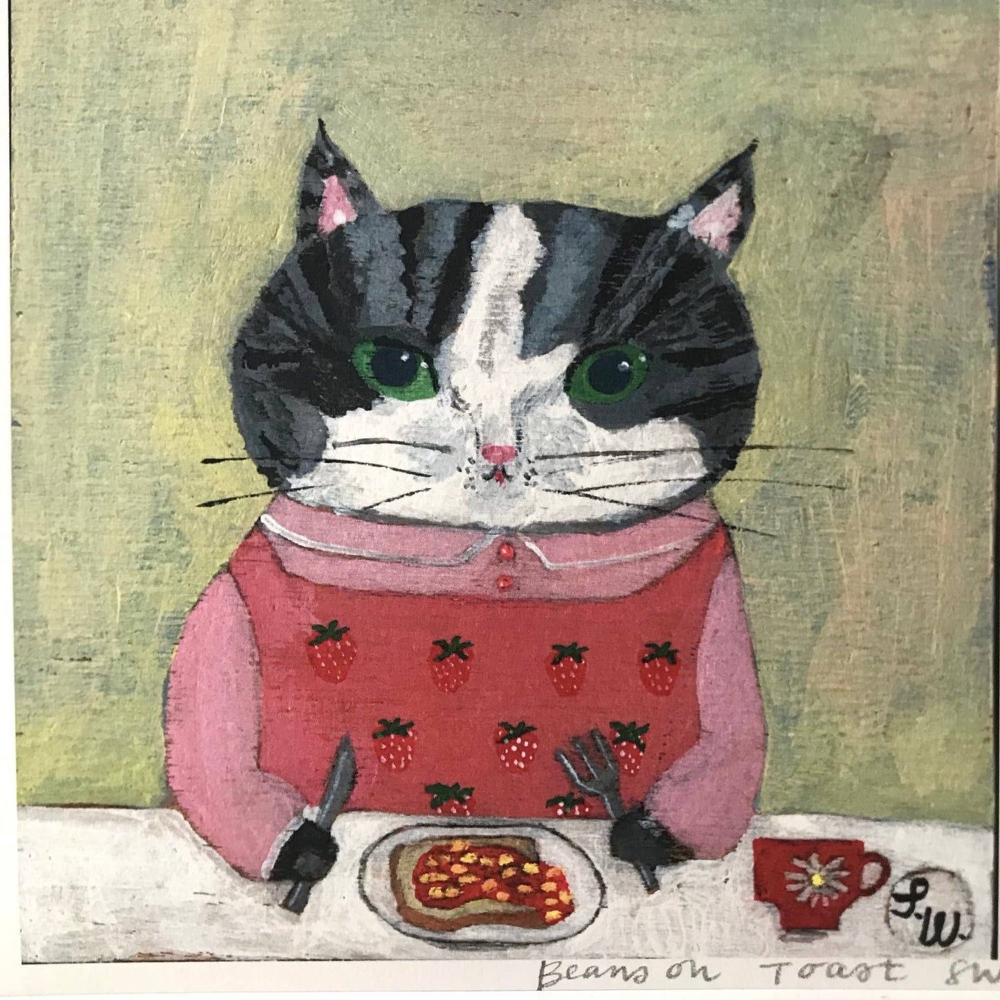 Small square art print-beans on toast