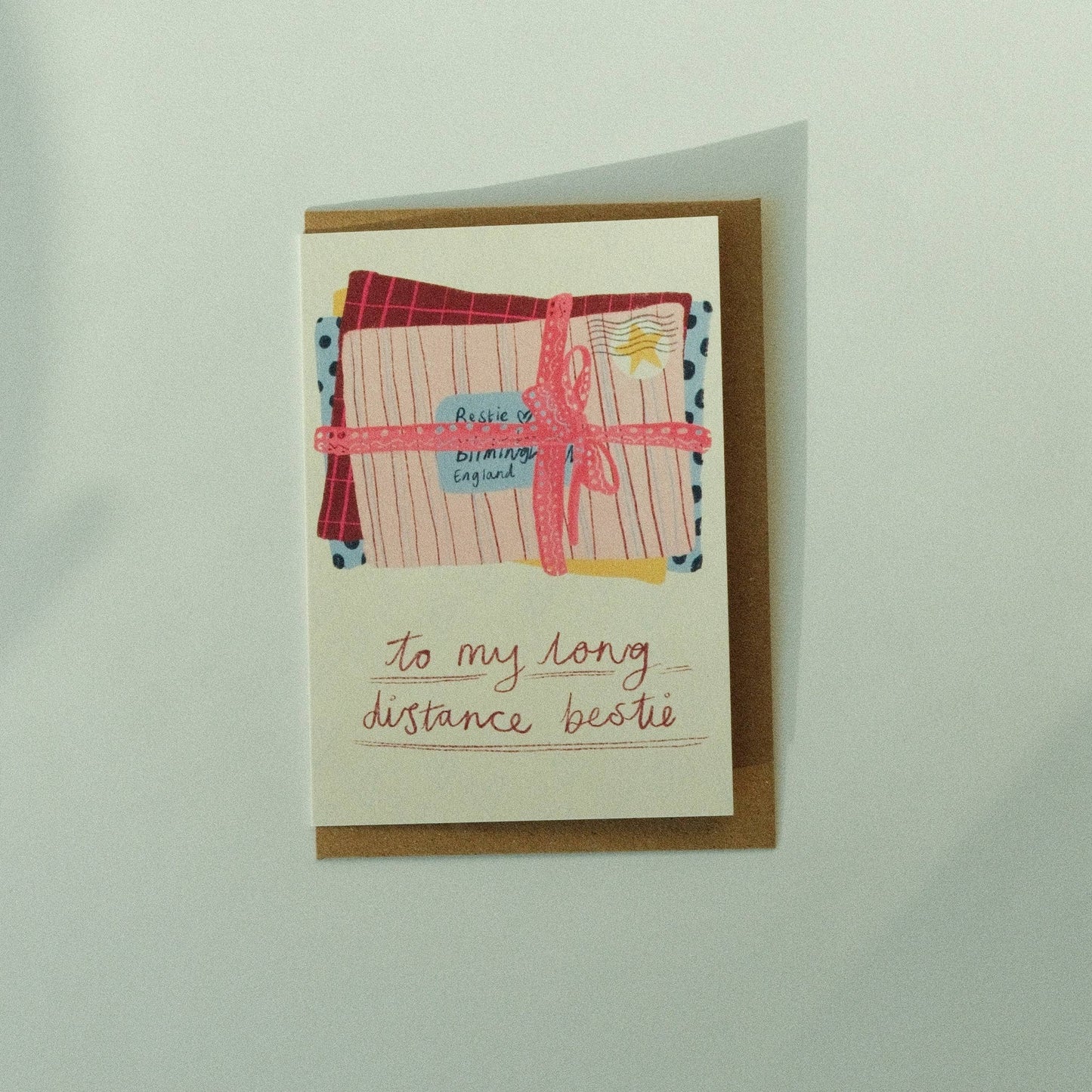 To my Long Distance Bestie illustrated Greetings Card