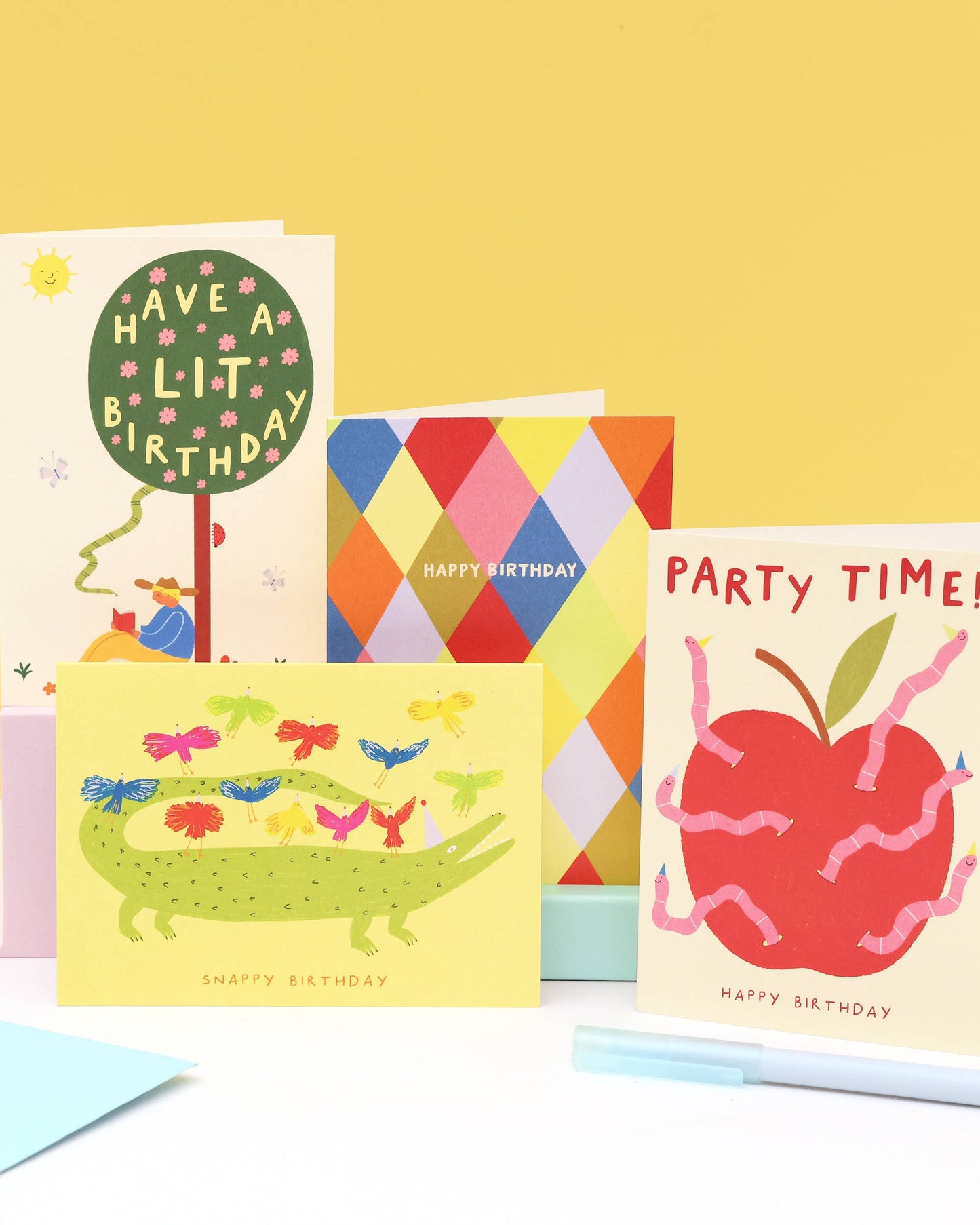 Worm Party Birthday Card