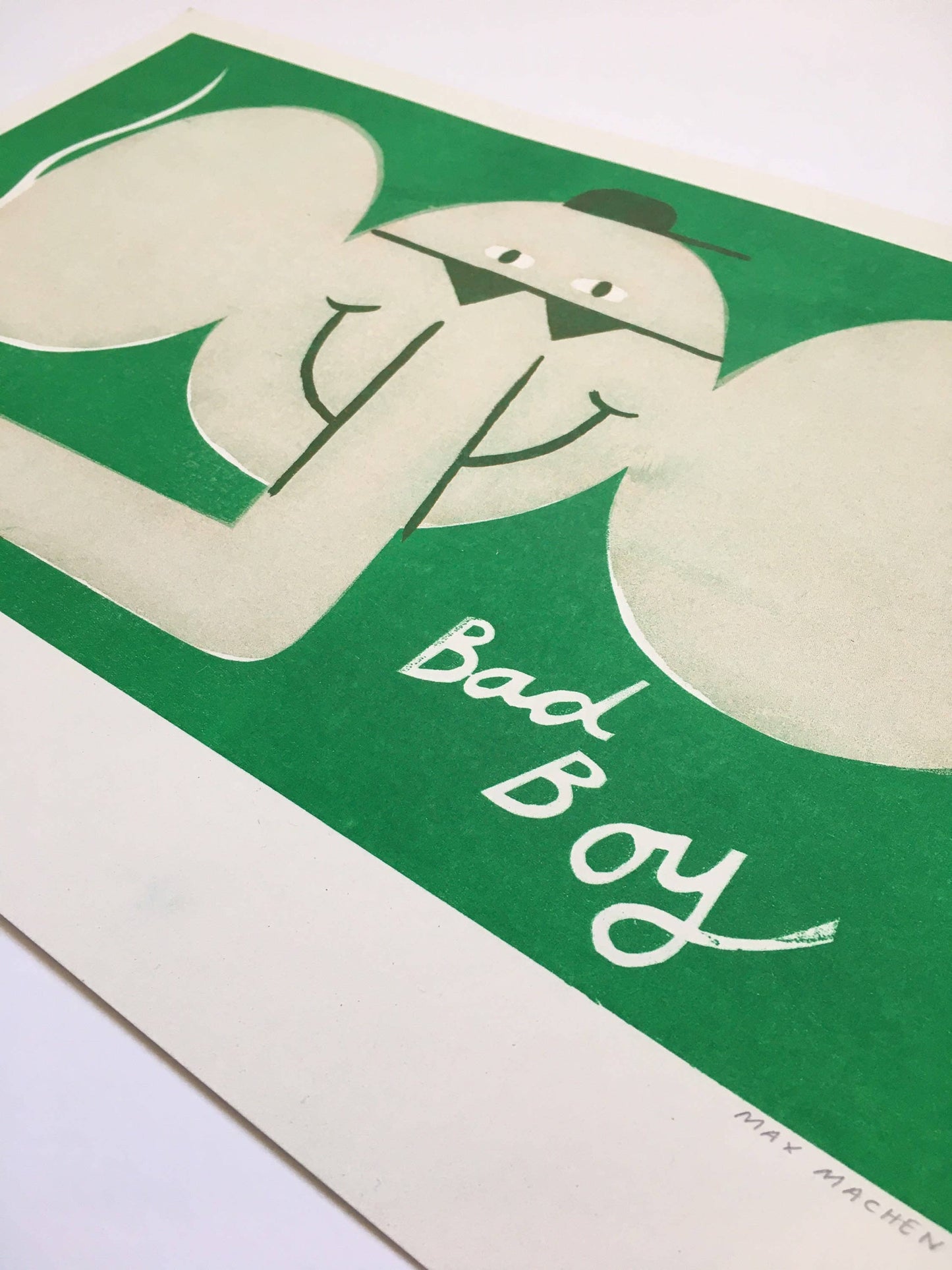 Bad Boy smoking elephant riso print (A3)