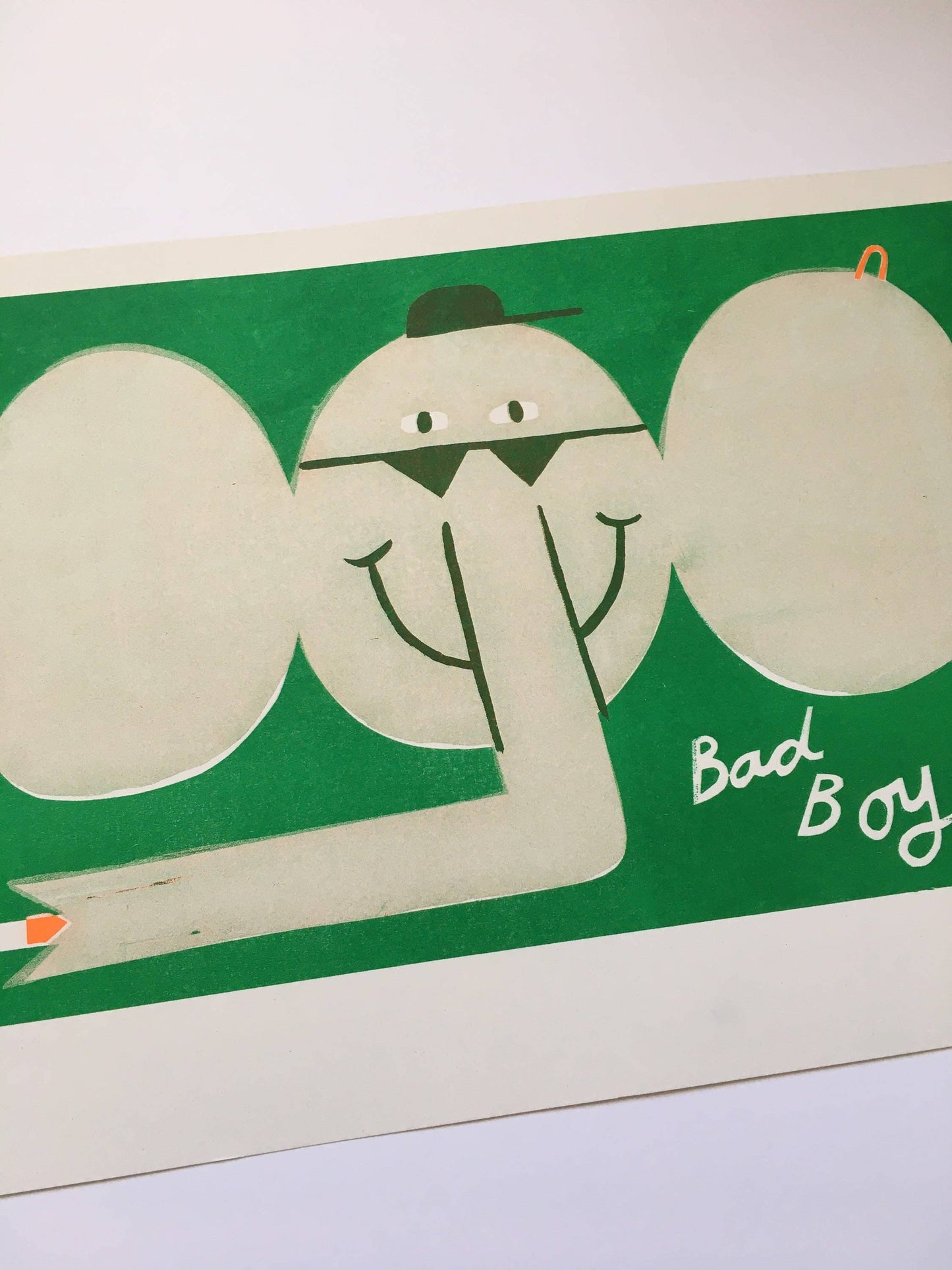 Bad Boy smoking elephant riso print (A3)