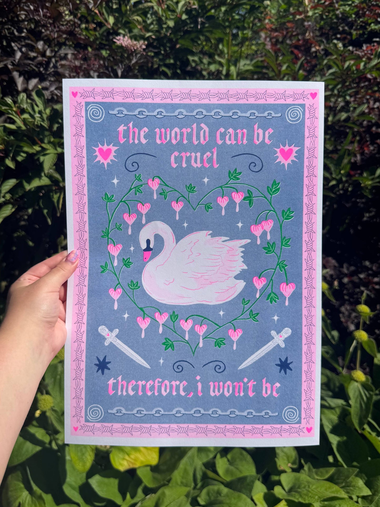 The World Can Be Cruel A3 Risograph Print