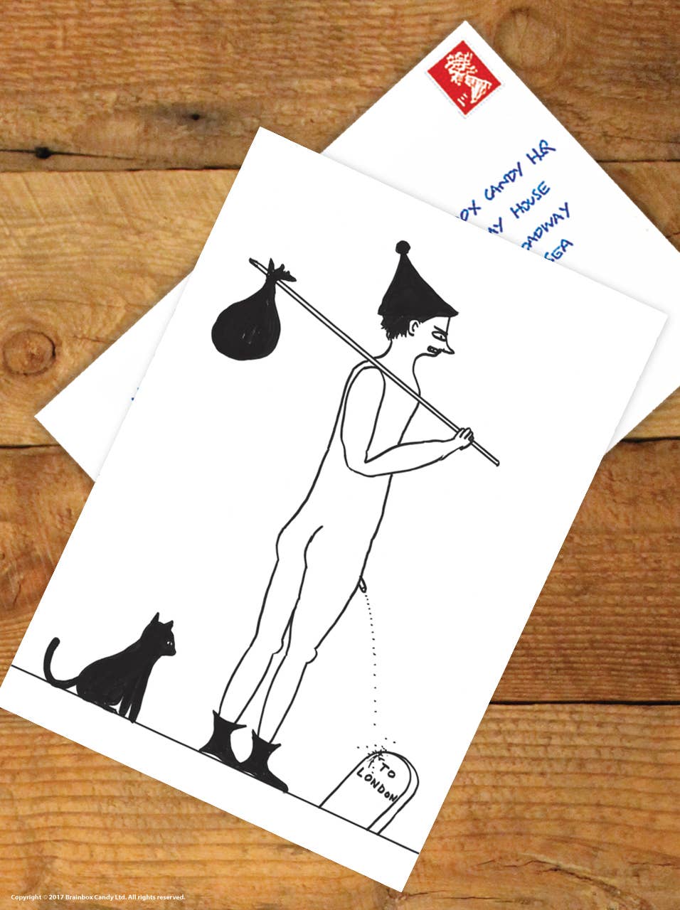 A6 Art Postcard By David Shrigley - To London