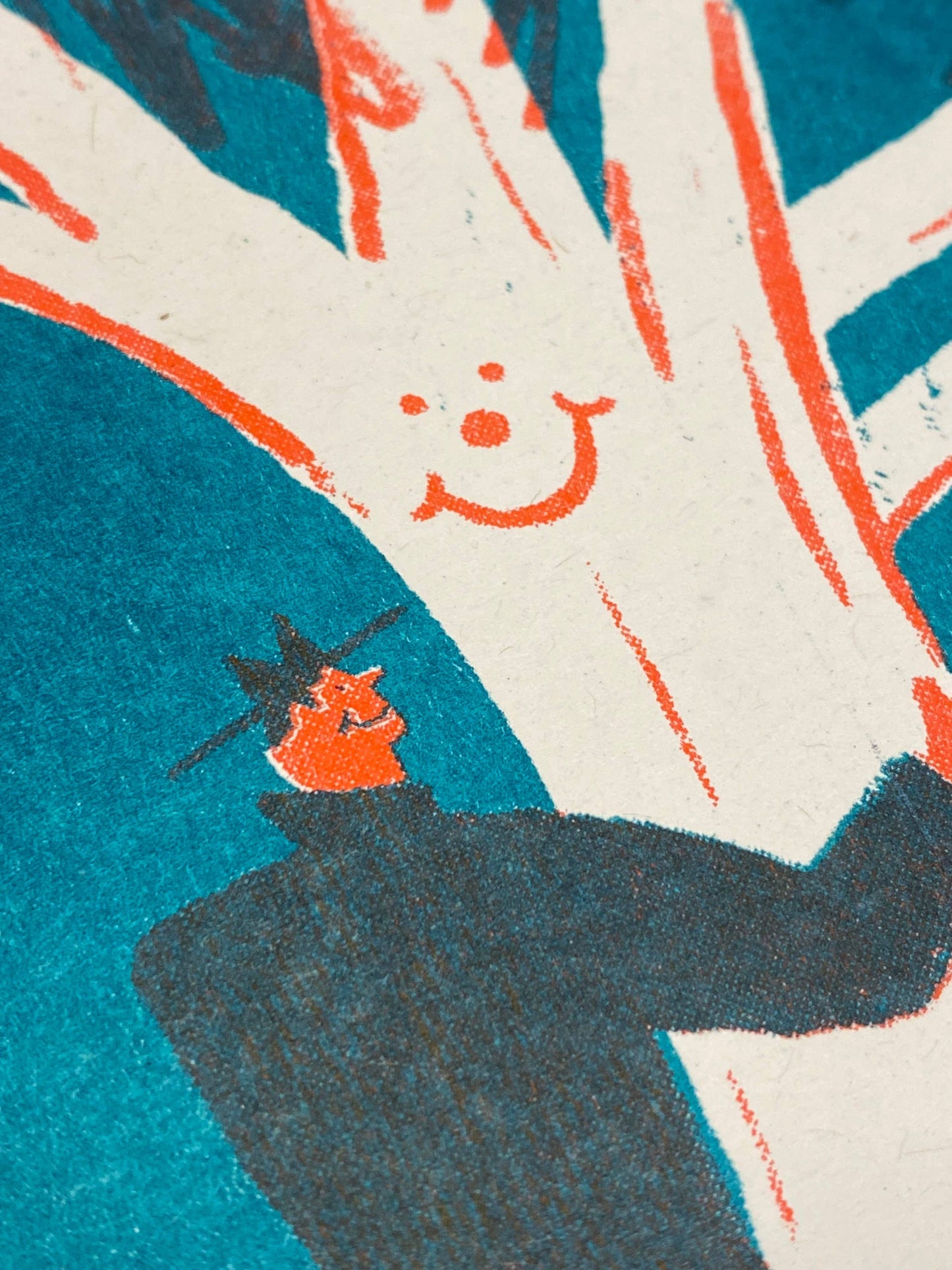 Hug a Tree riso print (A3)