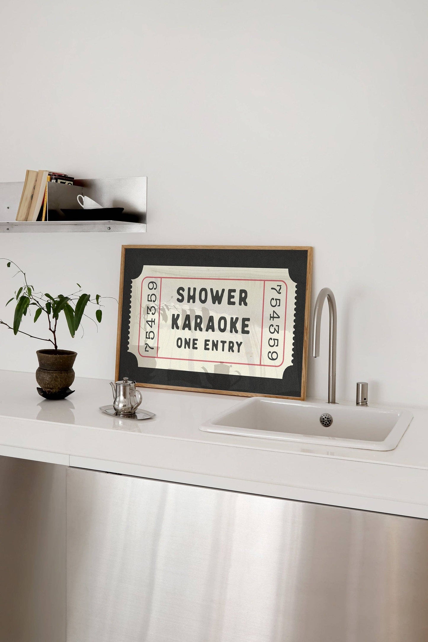 Shower Karaoke Ticket Print: Unframed / A4