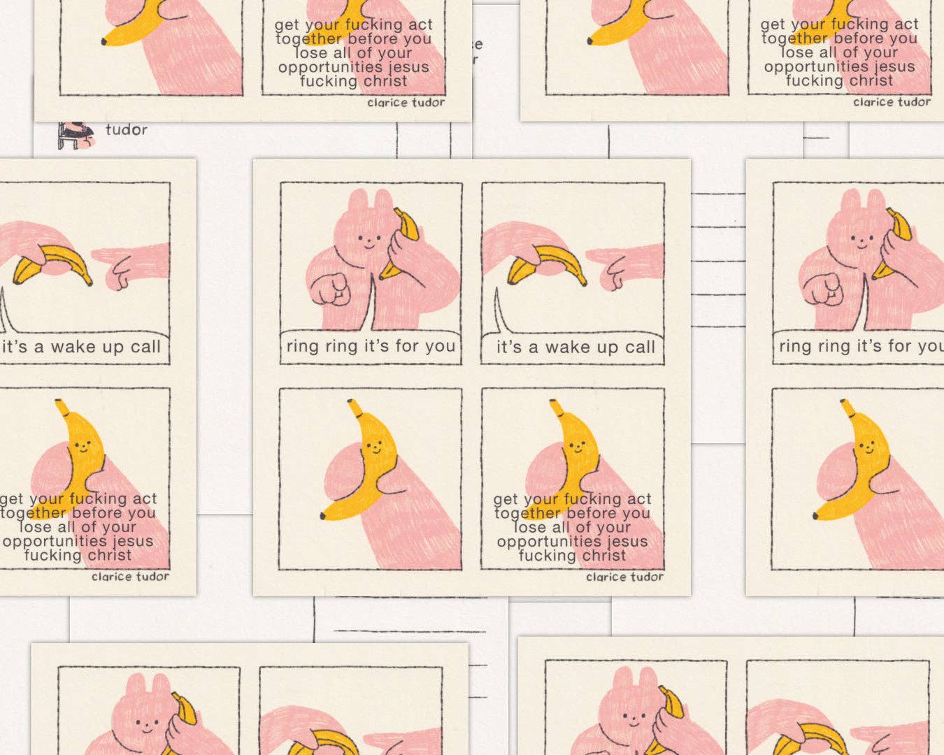 Banana Phone Square Postcard Print