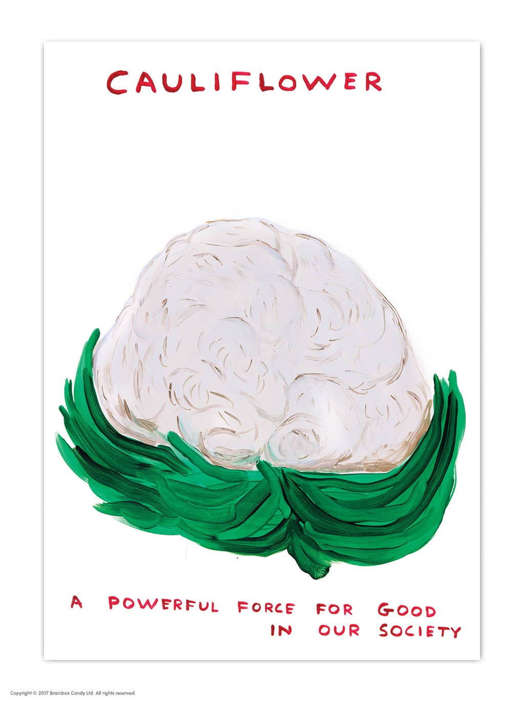Funny A6 Art Postcard By David Shrigley - Cauliflower